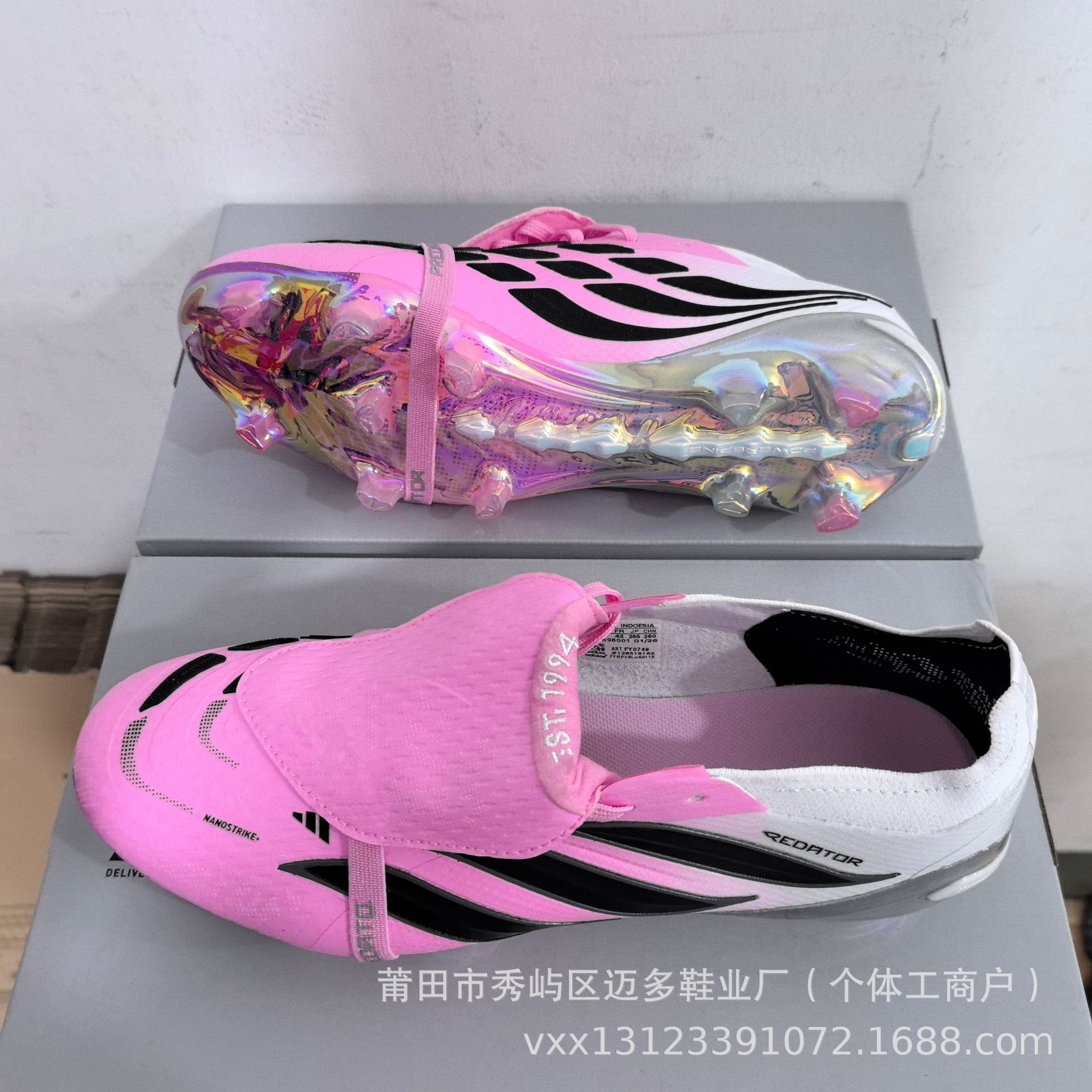 Factory Direct Sale Predator 26 Football Shoes with Large Tongue Cover, 30Th Anniversary Fg Long Spikes, Unisex Student Model Predator
