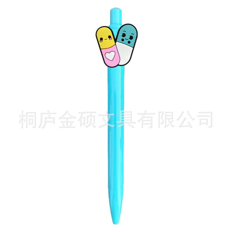 外贸护士笔简约创意纯色糖果色软质卡通圆珠笔黑笔可爱按动笔医生|undefined