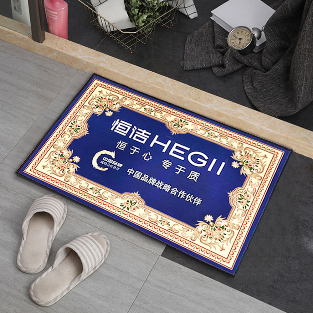 水晶绒浴室防滑吸水广告迎宾电梯入户门口家用脚垫子耐脏地垫地毯