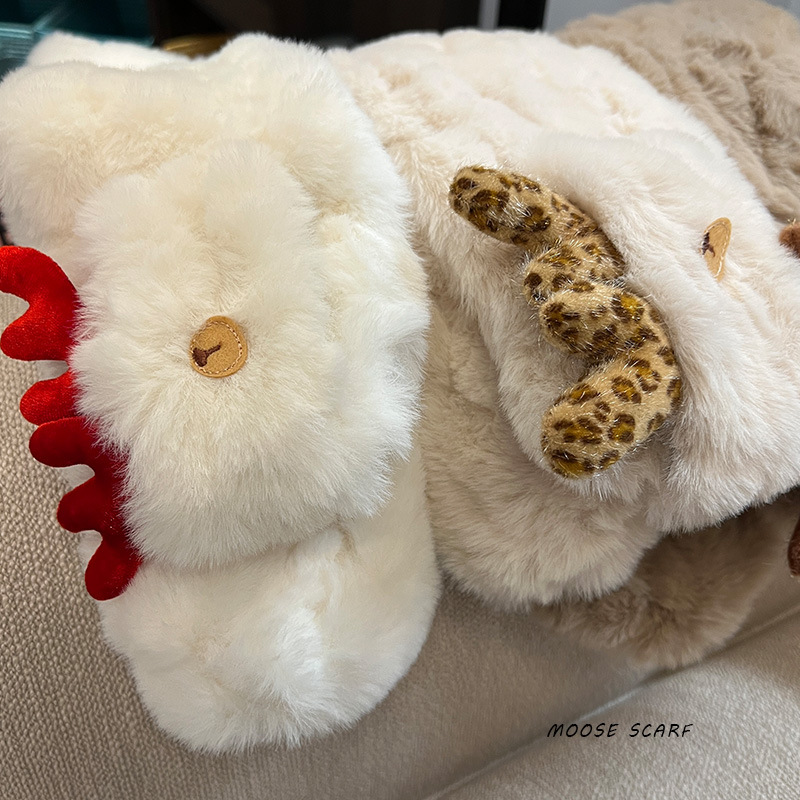 Little Cutie!Purely Handmade Korean Genuine Elk Environmentally Friendly Fur Lazy Neck Warm Couple Scarf Winter Women