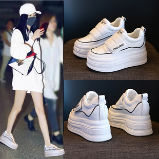 Bailu small white shoes women's internal height 2025 spring and autumn new thick-soled board shoes board shoes Korean version of a generation of hair