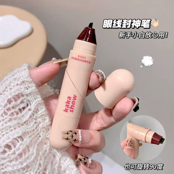 Kakashow Double-Ended Rotating Seal Eyeliner Natural and Long-Lasting, Not Easy to Smudge, Waterproof and Sweat-Proof Double-Ended Eyeliner