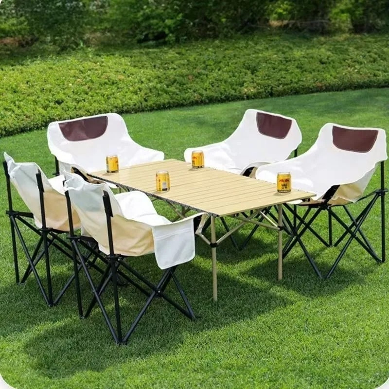 Highly Attractive Outdoor Folding Table and Chair Set, Outdoor Egg Roll Table, Camping Barbecue Table, Moon Chair, Portable Table and Chair Highly Attractive Outdoor Folding Table and Chair Set, Outdoor Egg Roll Table, Camping Barbecue Table, Moon Chair, Portable Table and Chair