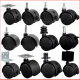1.5 inch movable furniture wheels mobile rack casters nylon pp casters 2 inch silent universal wheel