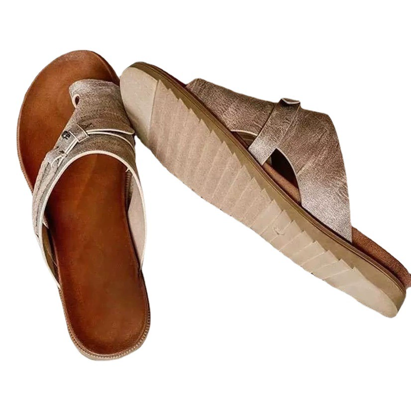 В наличии Independent Station тапочки больших размеров 2021 Летние Новые плоские сандалии европейского размера в стиле ретро с пожеланием Amazon