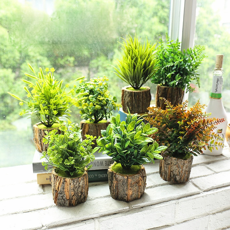 Sala de estar nórdica pequeña maceta supermercado decoración de plantación verde bonsai decoración para el hogar exhibición de flores