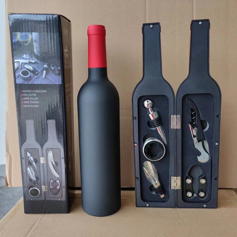 クリエイティブギフトボックスワインボトル栓抜き器酒具3点セット黒5点セット対外貿易栓抜き器セット|undefined