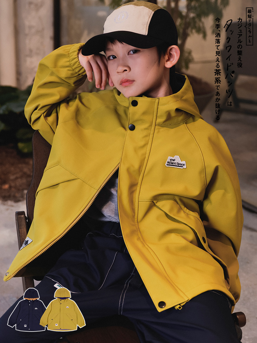 A principios de otoño, un nuevo tipo de chaqueta con capuchón para niños al aire libre, chaqueta de terciopelo antiviento integral.
