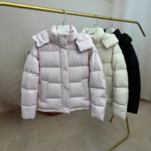 lu家同款平替泡芙五格羽绒服女短款三星90白鸭绒连帽加厚收腰外套