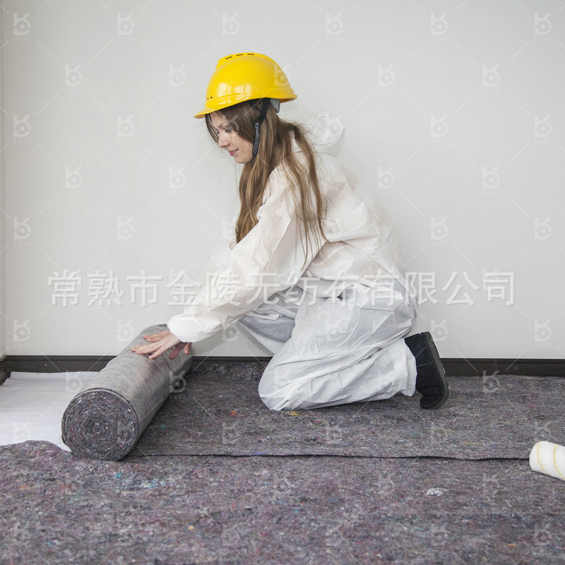 厂家供应 覆膜防滑油漆垫 毛毡毯 无纺布地垫 装修保护地板