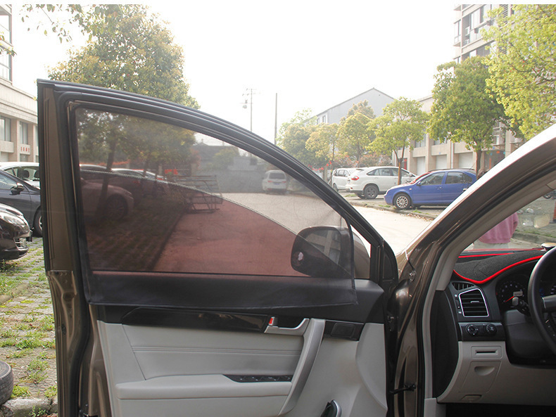 Magnetic Mesh Car Sunshade Curtain, Thickened for Summer, Breathable and Non-Blocking, Anti-Mosquito, Sun-Blocking Car Window Curtain