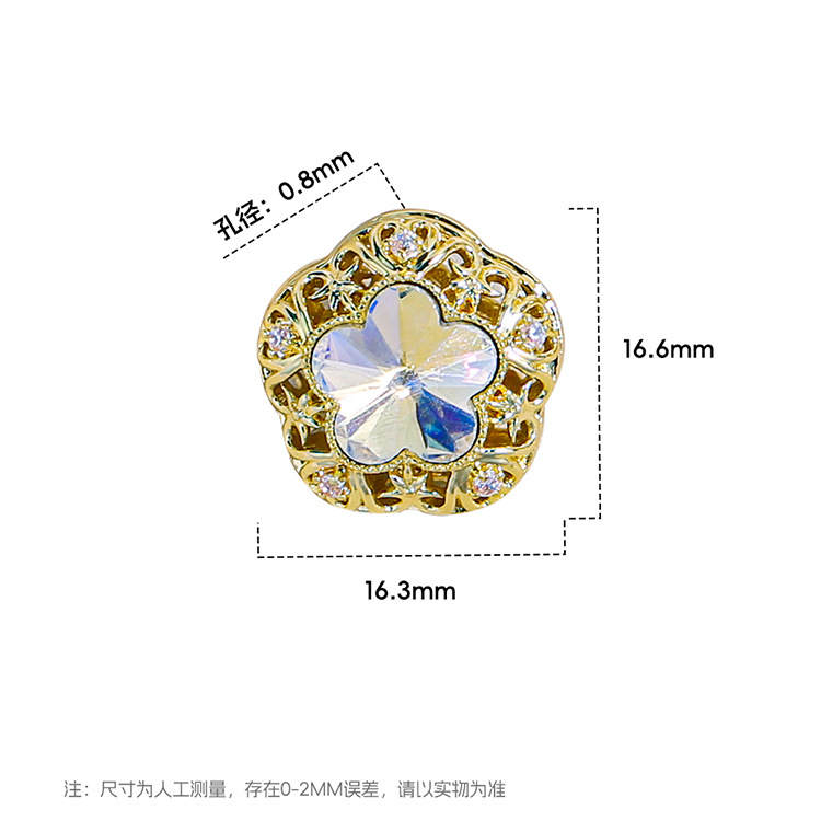 Diamond de alta calidad 16K oro zircon cristal cuentas gatito mariposa flores accesorios de joyería DIY cuentas separadoras