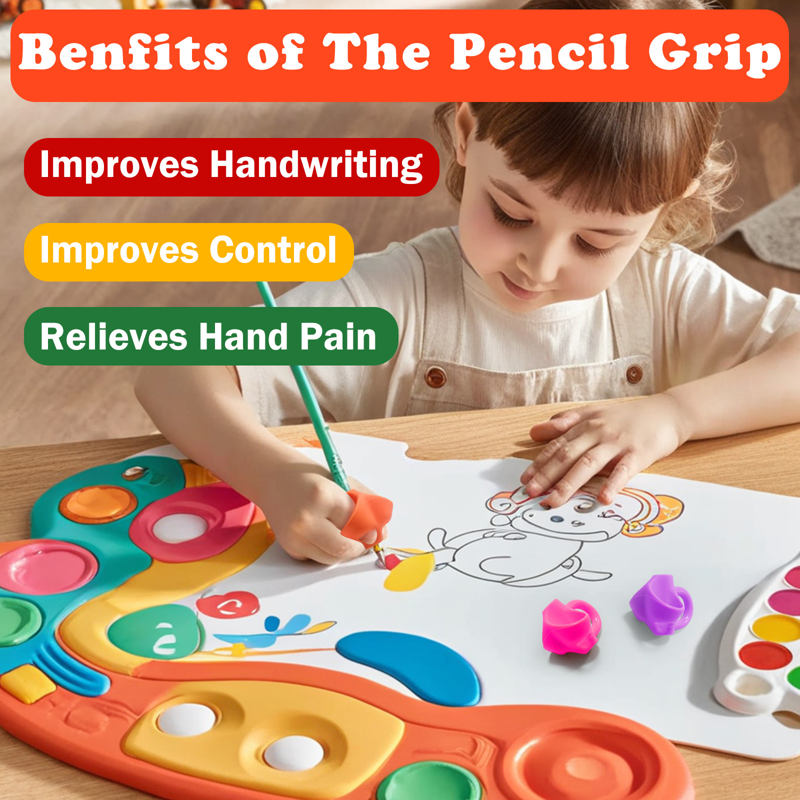 Pequeña mochila pluma sosteniendo corrector niños kindergarten principiante Escuela Primaria estudiante tres dedo silicona pluma Dispositivo de celebración lápiz caso