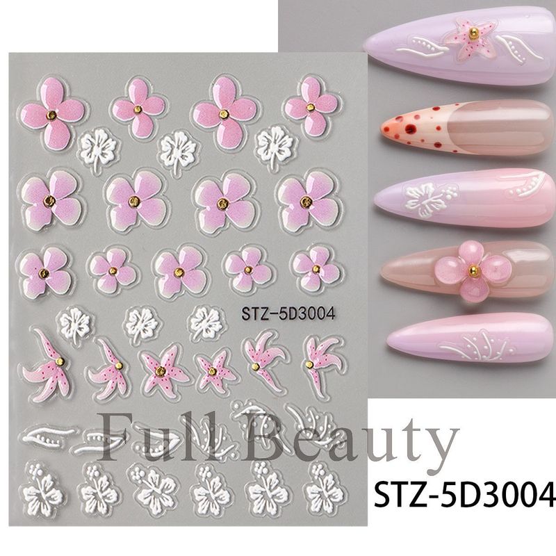 FULL BEAUTY跨境新款美甲贴纸浮雕巴洛克花纹烫金轻奢宫廷风贴纸|undefined