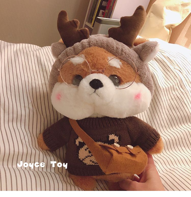 智贝详情图_6ins网红柴犬公仔换装穿衣狗狗玩偶秋田布娃娃抖