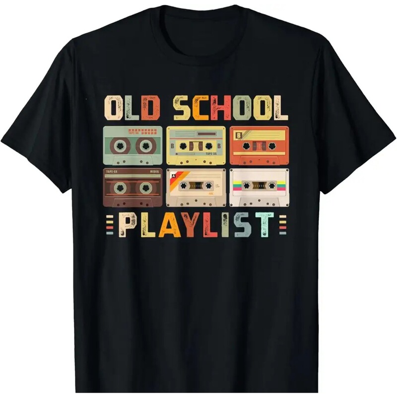 Cassette Tape Music 80S Retro Old School Playlist T-Shirt Summer Casual T-Shirt Fashion Fitness Top Cassette Tape Music 80S Retro Old School Playlist T-Shirt Summer Casual T-Shirt Fashion Fitness Top