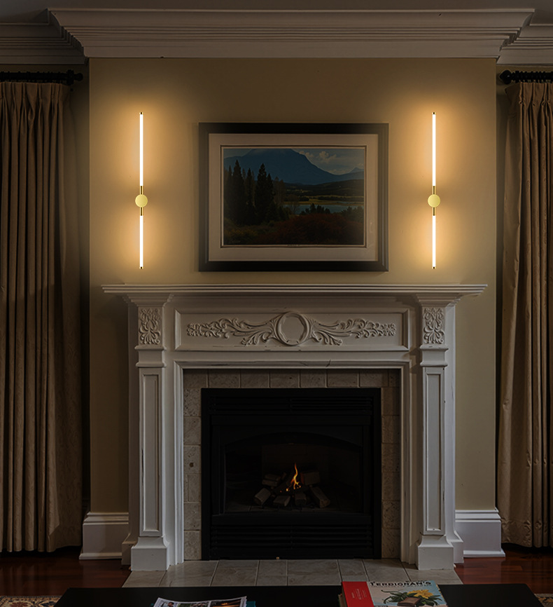 Nordic Luxury LED Linear Indoor Strip Light High-End Dekorative Wohnzimmer Schlafzimmer Nachttisch Wandleuchte_voghion.com