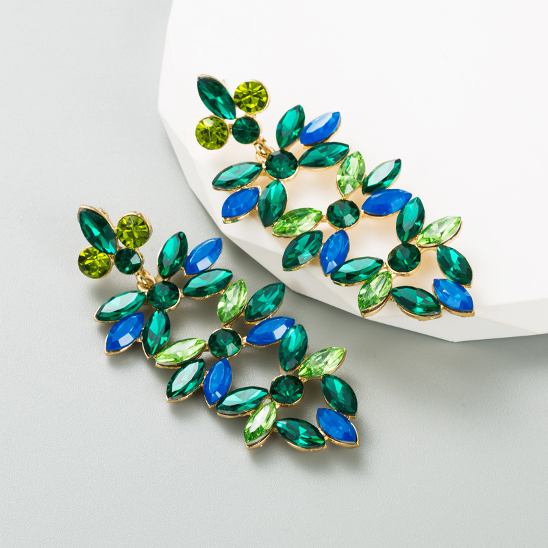 1 Pair Quantity Fashion Geometric Alloy Rhinestones Women's Earrings 1 Pair