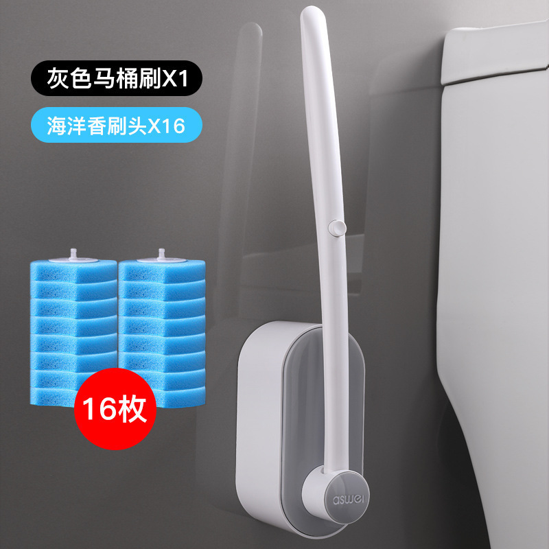 使い捨てトイレブラシ交換可能なブラシヘッド家庭用トイレアーティファクトバスルーム特別な使い捨てスポンジクリーニングブラシ|undefined