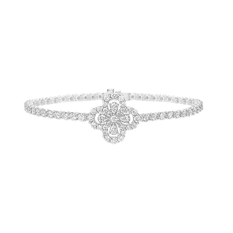 HW Hairei Winston full-diamond four-leaf clover Loop flower zircon bracelet, a high-end, lightweight luxury jewelry piece, directly from the factory