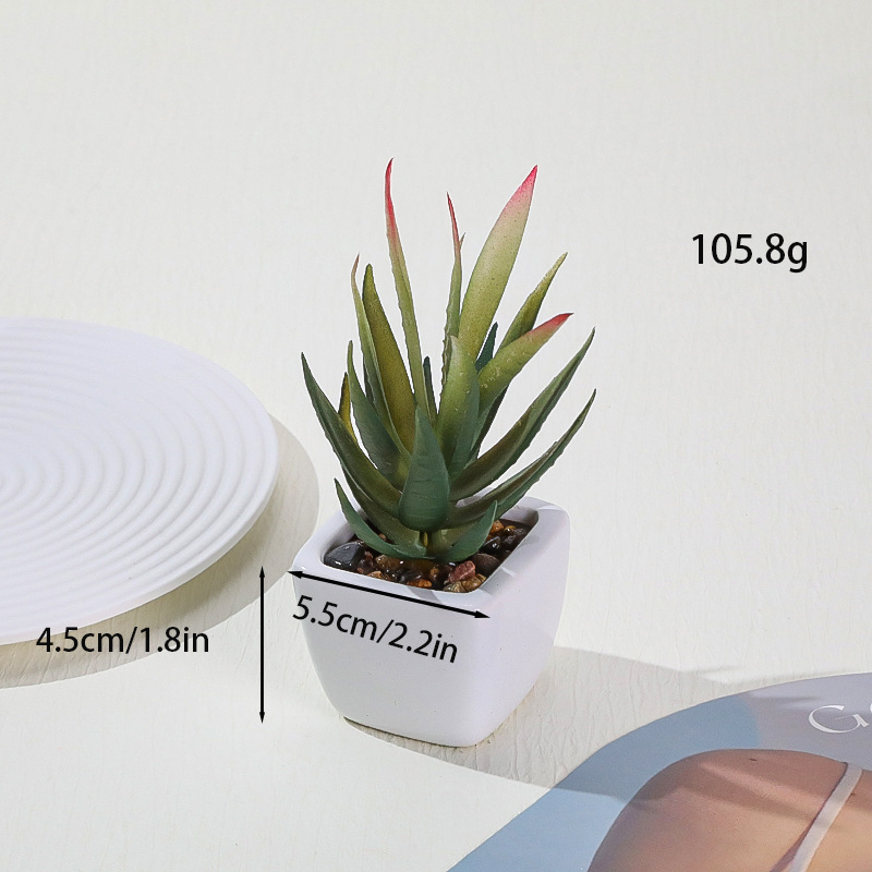 Simulación transfronteriza de porcelana floc de macetas pequeñas macetas verdes de mesa decoración ornamentos artesanías bonsai spot directo