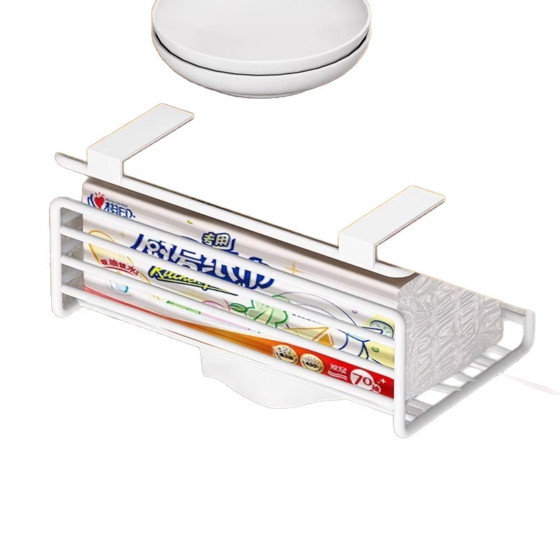 Estante de toallitas de cocina sin agujeros de hierro forjado estante de papel de servilletas domésticas puertas de gabinete caja de extracción estante de pared