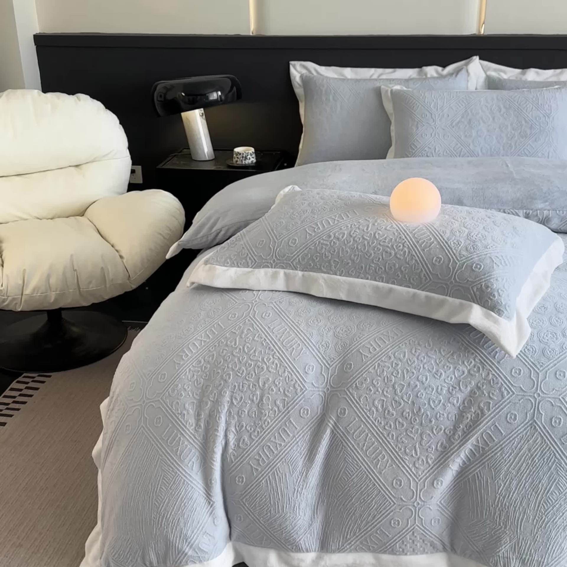 冬天5D加厚保暖雕花牛奶绒床上四件套a类母婴级珊瑚绒抗静电4件套