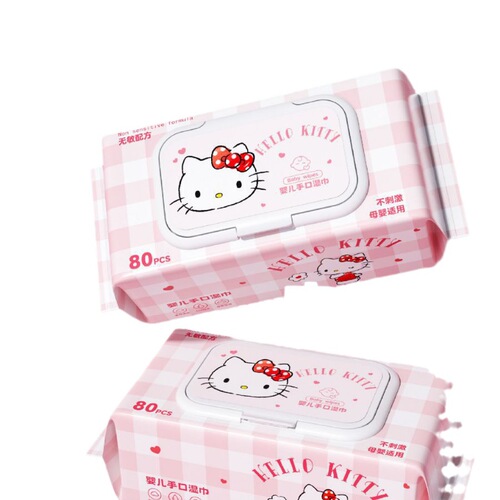 Sanrio Outdoor Portable Baby Hand and Mouth Wipes Mini Baby and Children Household Wet Wipes Wholesale