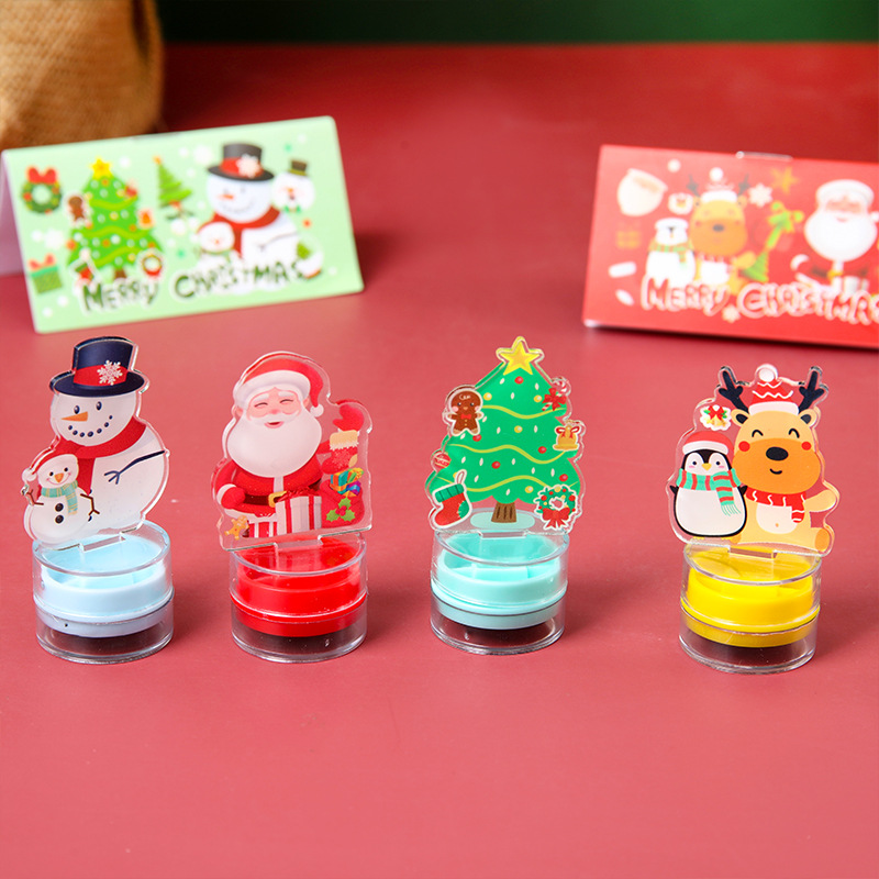 Sello acrílico de Navidad sello fotosensible de Navidad estudiantes primarios niños recompensas vacacionales pequeños regalos de aprendizaje papelería