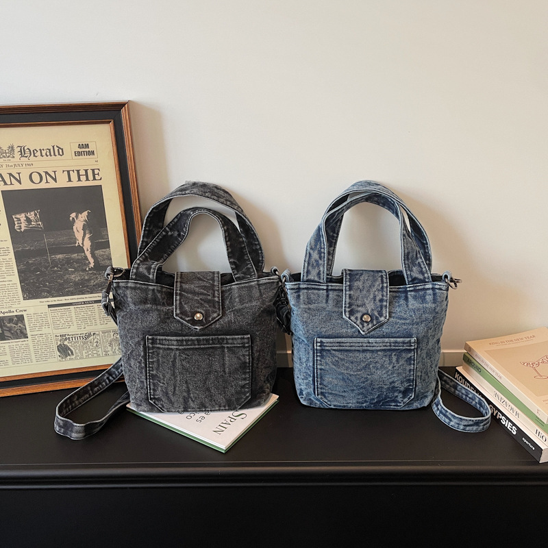 Transfronterizos retro vaqueros bolsos de hombro para hombres y mujeres, bolsos de bebé casuales y simples 2026 nuevos niños mochilas