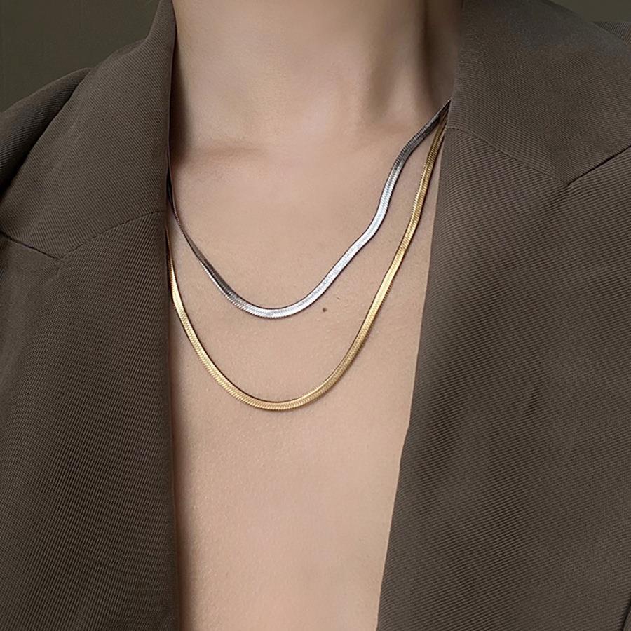 304 Stainless Steel Material Geometric, Solid Color Pattern Unisex Gender Vintage Style Geometric Solid Color Stainless Steel Plating Necklace