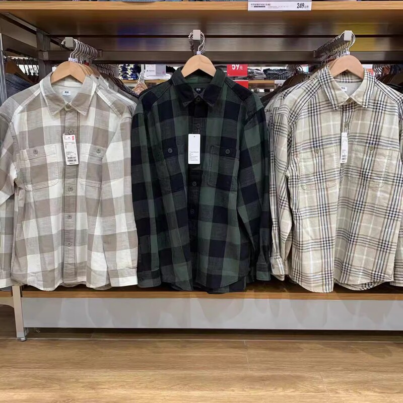 Japanese Single Men's Slub Cotton Plaid Shirt Jacket Men's Long Sleeve Air-conditioning Shirt 462389 462388 Japanese Single Men's Slub Cotton Plaid Shirt Jacket Men's Long Sleeve Air-conditioning Shirt 462389 462388