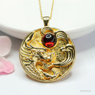 Attache Natural Amber Pendant Blood Amber Zodiac Dragon Necklace Year of the Dragon Retro Jewelry Wholesale Dropshipping HP 4050404