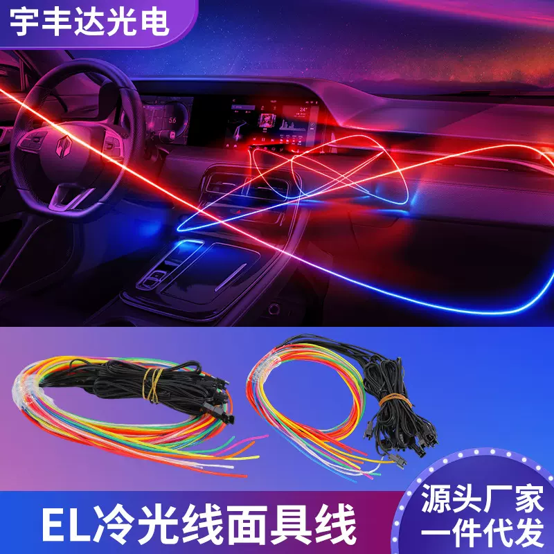 2.15米el冷光面具线套装节日装扮道具发光线外贸发光面具线装饰线