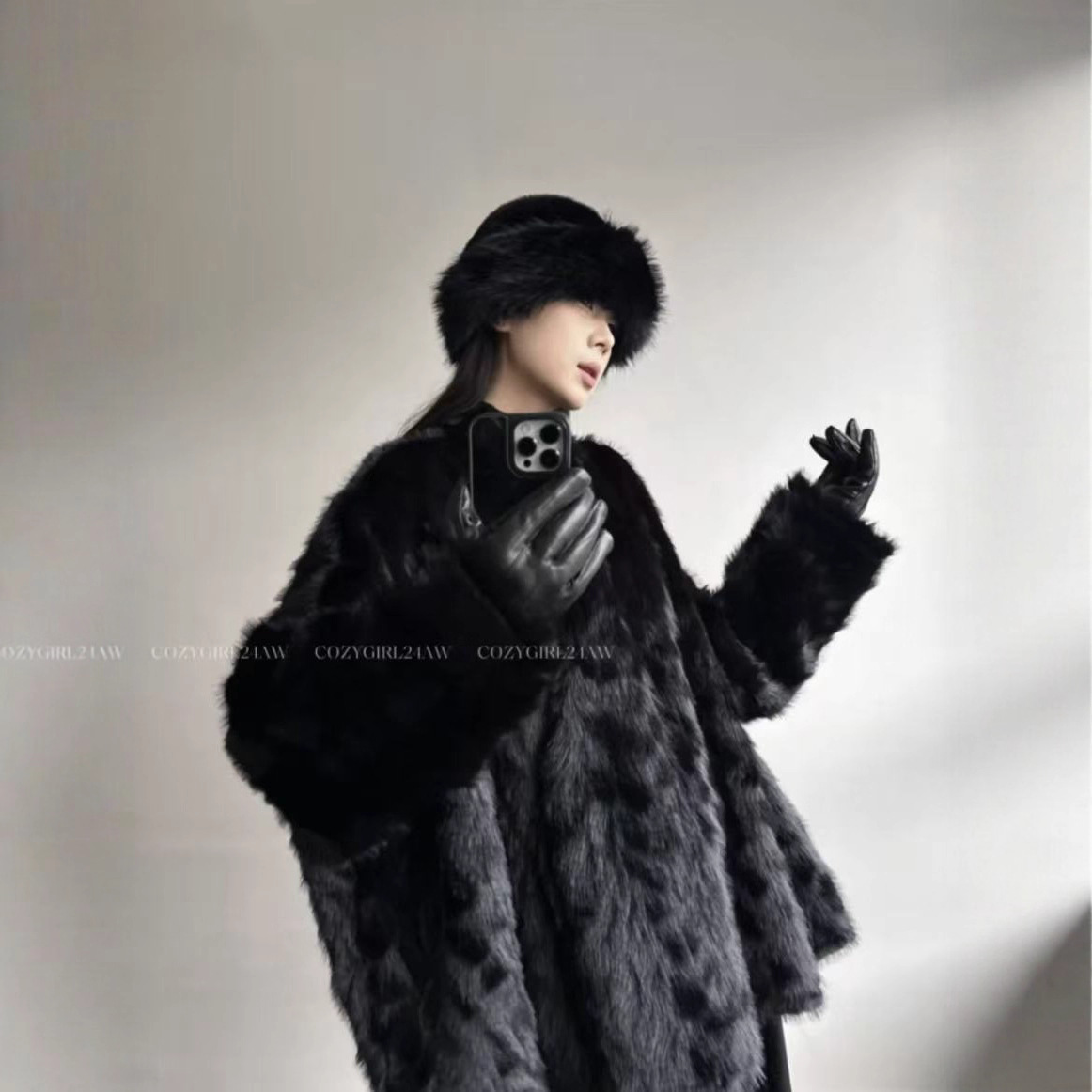 Skk Store 原版原毛环保小湖羊仿皮草外套冬季皮毛一体外套女
