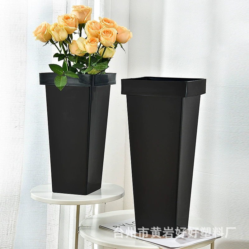 Ведро для цветов Пробуждение Квадратное ведро для цветов в Корейском стиле Пластиковое ведро для цветов Деловое ведро для организации цветов Бытовой цветочный магазин Специальное ведро для цветов