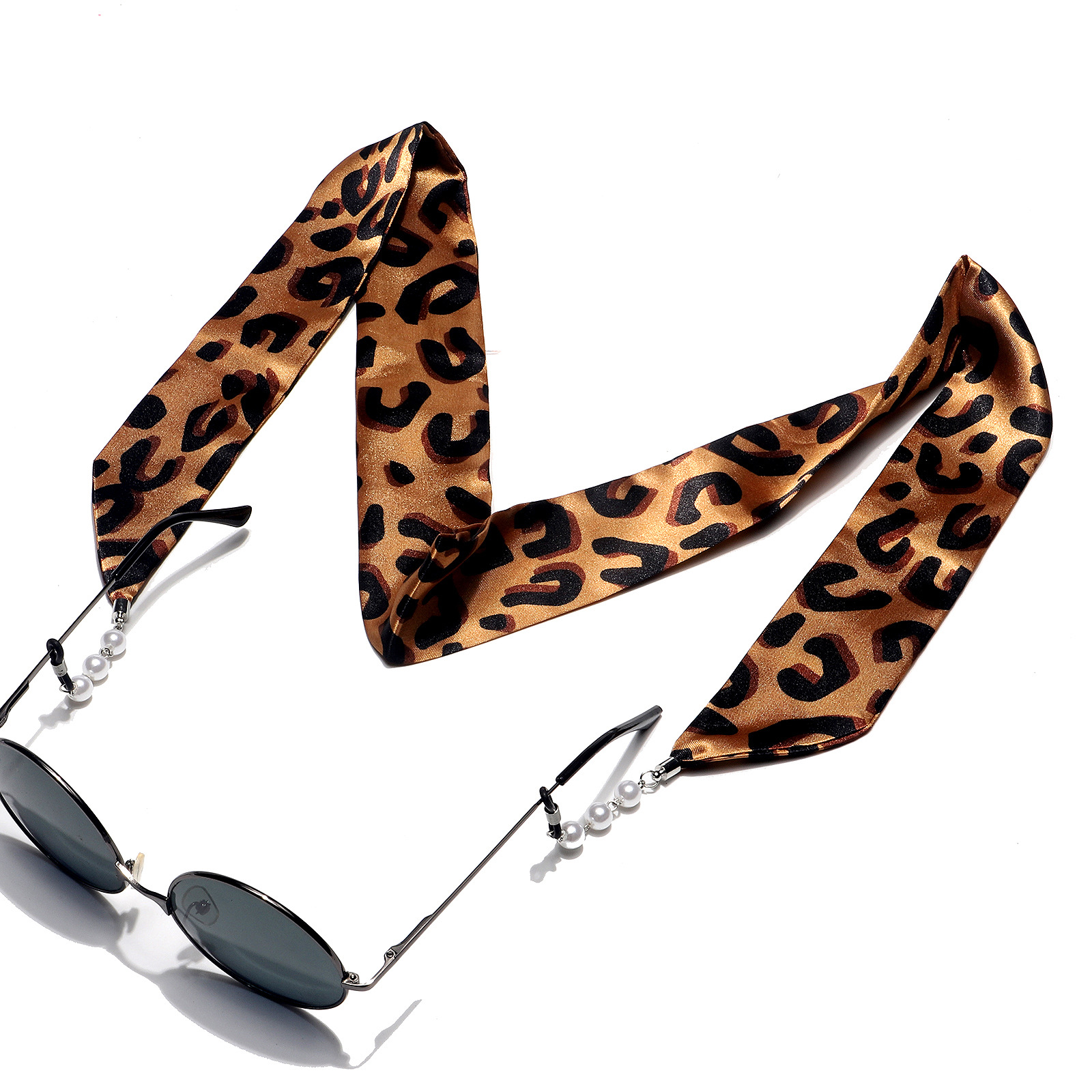 Fashion Ribbon Leopard Print Pearl Glasses Chain display picture 3