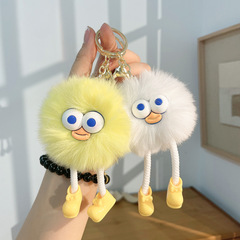 クリエイティブなレッキスラビットファーのかわいいエルフぬいぐるみキーホルダーペンダント人形ボールスクールバッグペンダント卸売