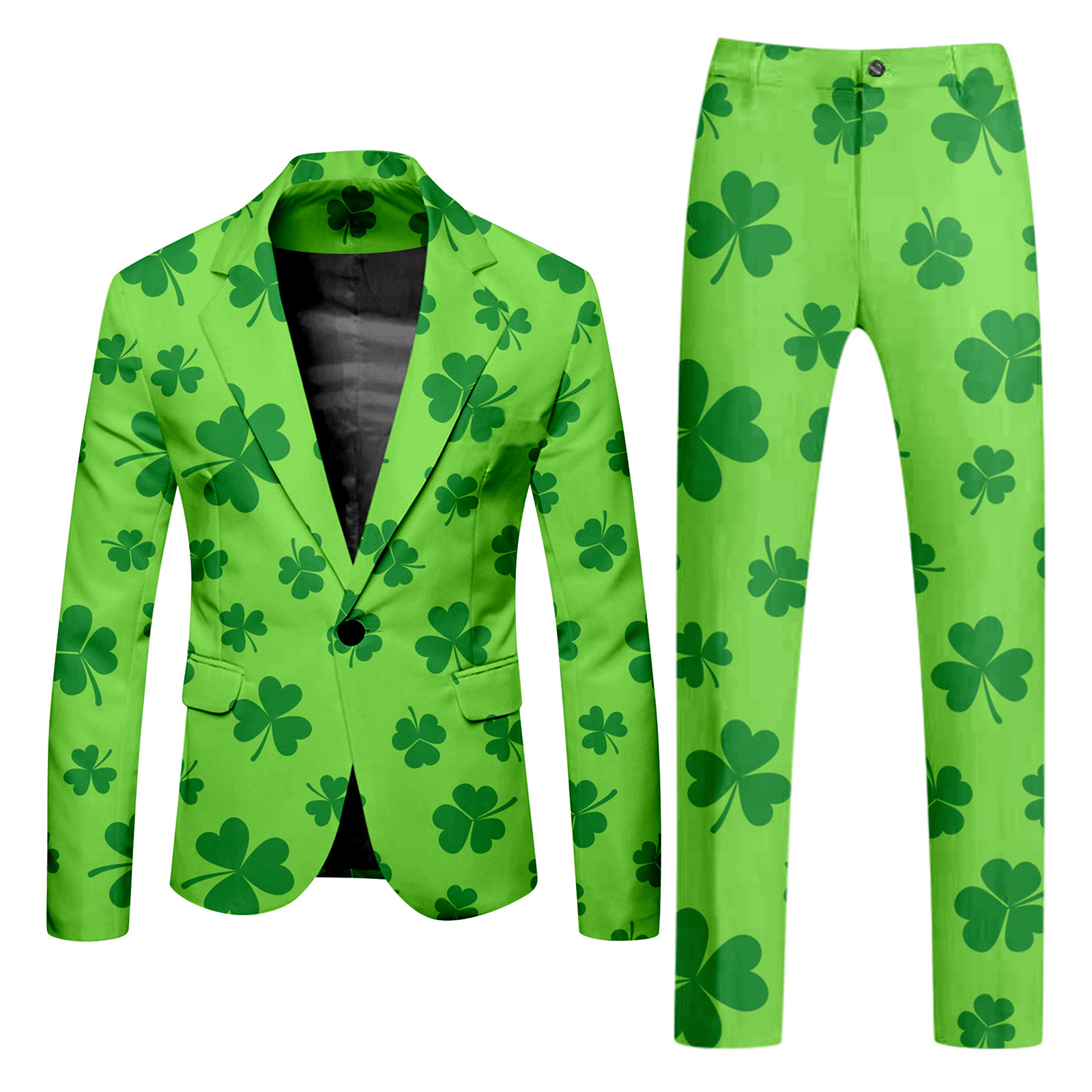 Traje verde fresco y enérgico Traje de estilo de personalidad casual de negocios Traje de un solo botón Pantalones delgados WL8-MR7