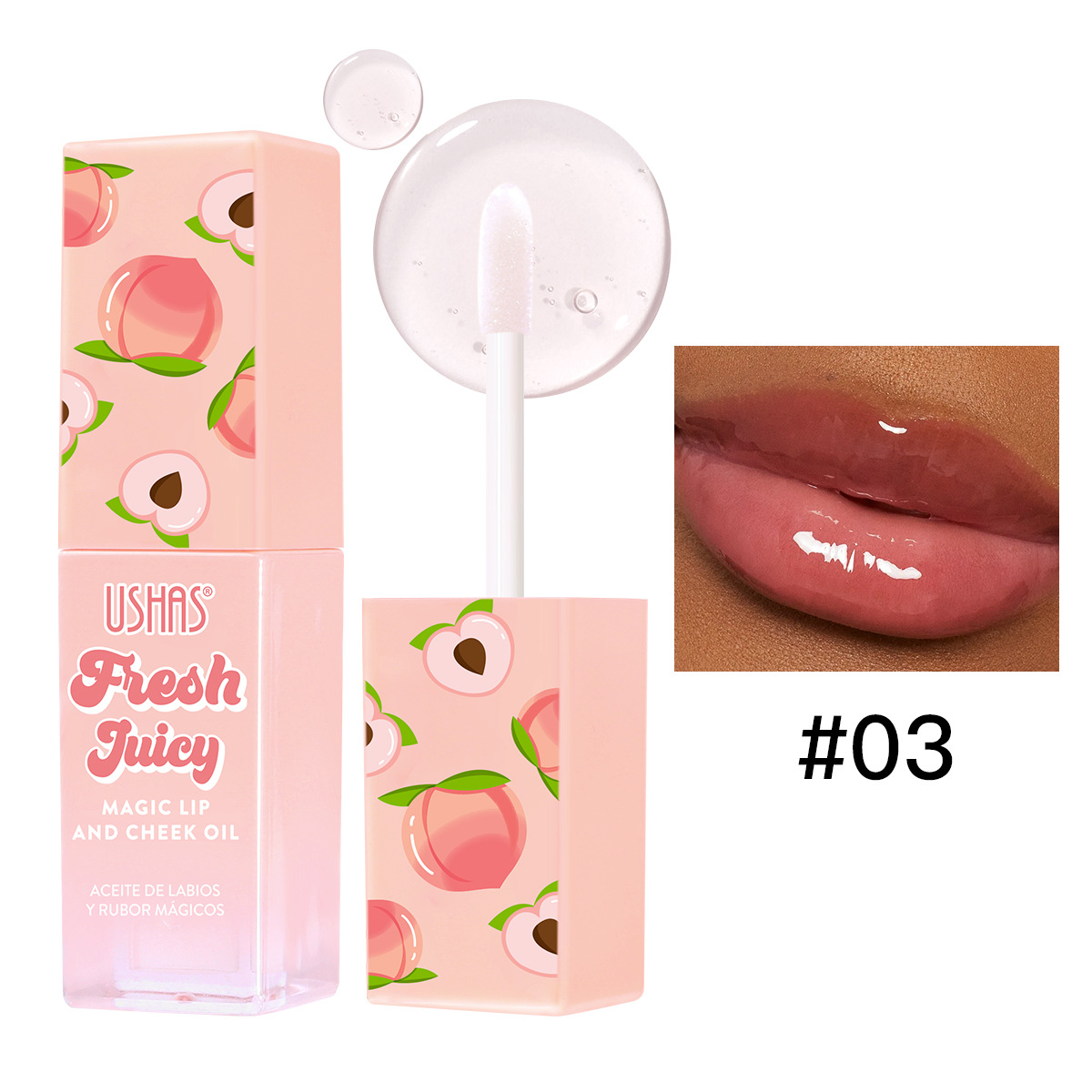 USHAS Cross-Border Spot Amazon esmalte labial hidratante impermeable óleo labial