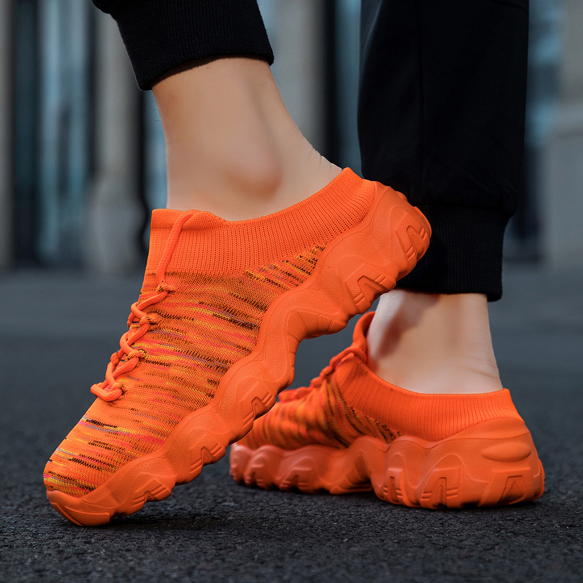 Summer Cross-border Large-size Versatile Fly-knit Breathable Lightweight Sports Casual Couples Outdoor Walking_vogvips.com