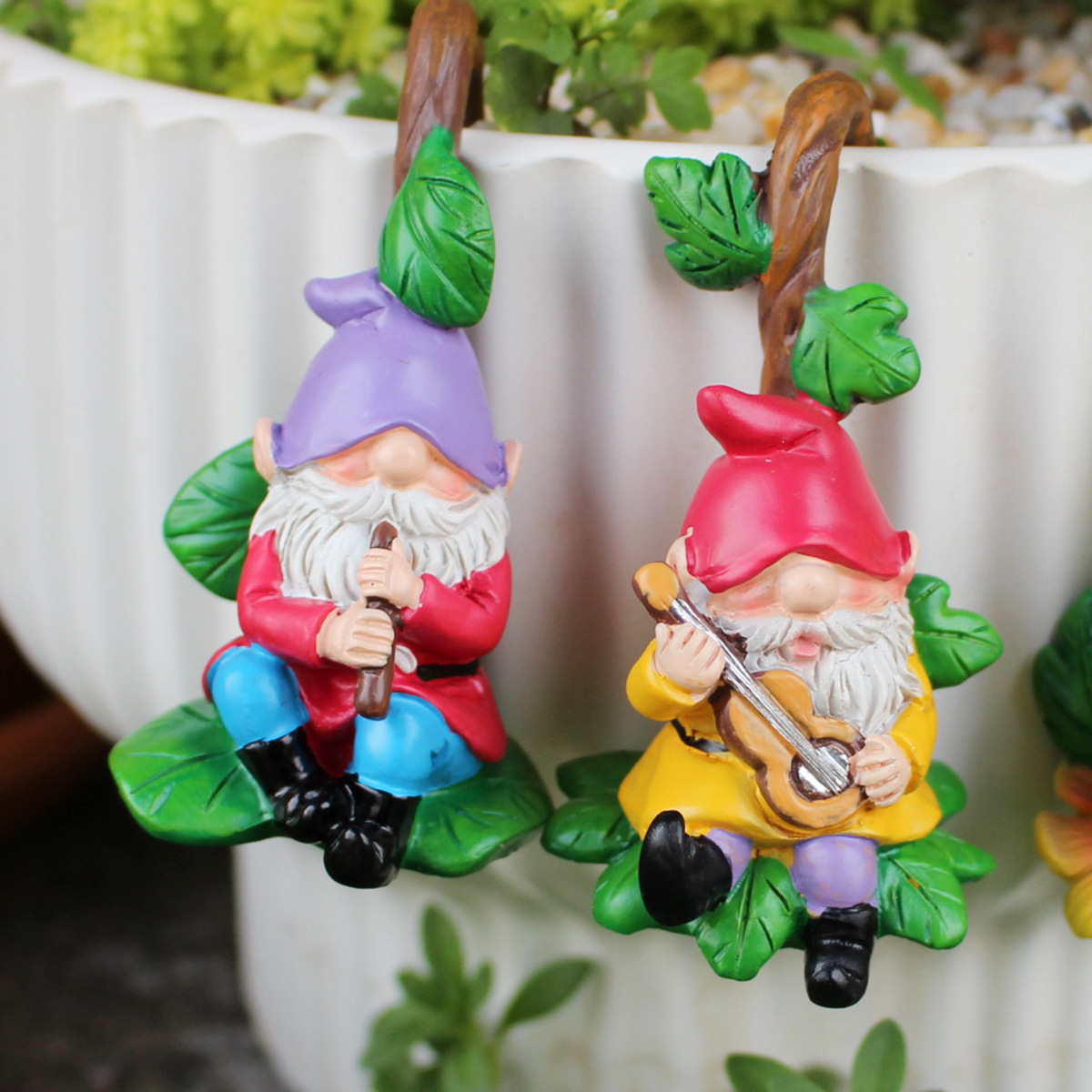  new set of three dwarf music pendant flower pot pendant garden courtyard balcony wall hanging decorations now