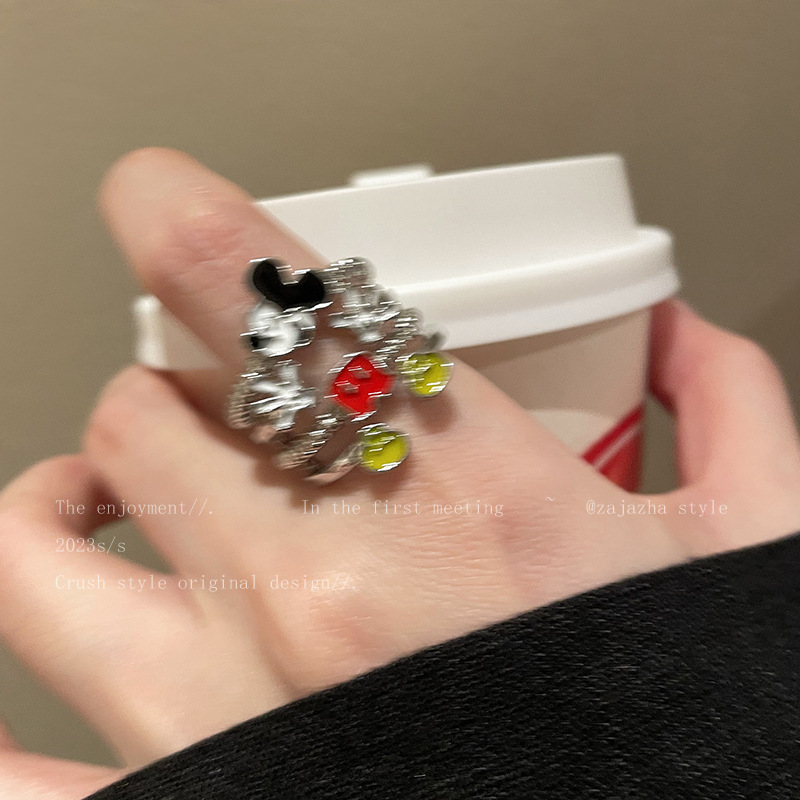 Cute cartoon one size small design brand fashionable ring