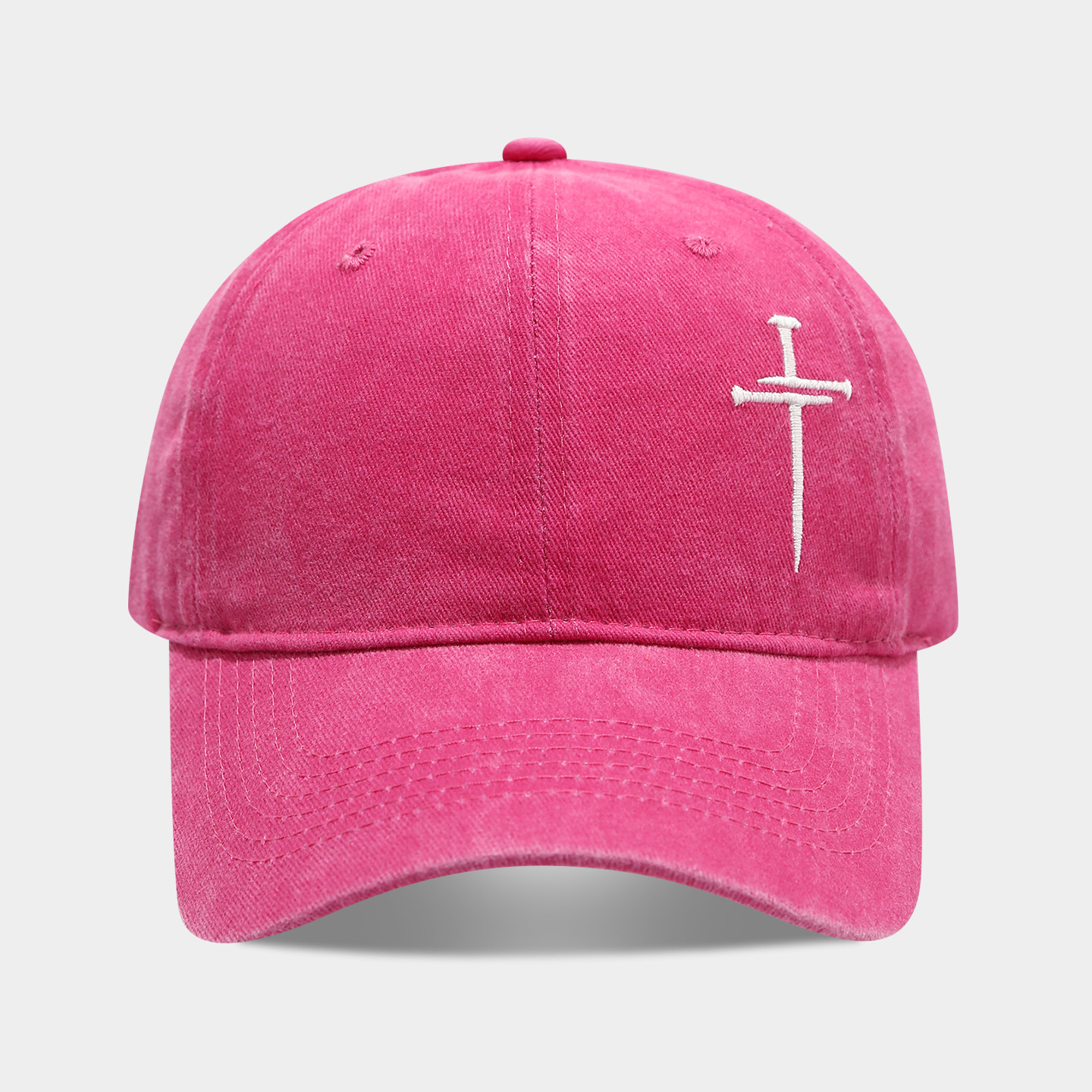 Cruz de uñas sombrero hombres y mujeres diversión ajustable suave superior lavado vintage algodón bordado Cruz gorra béisbol moda image 15