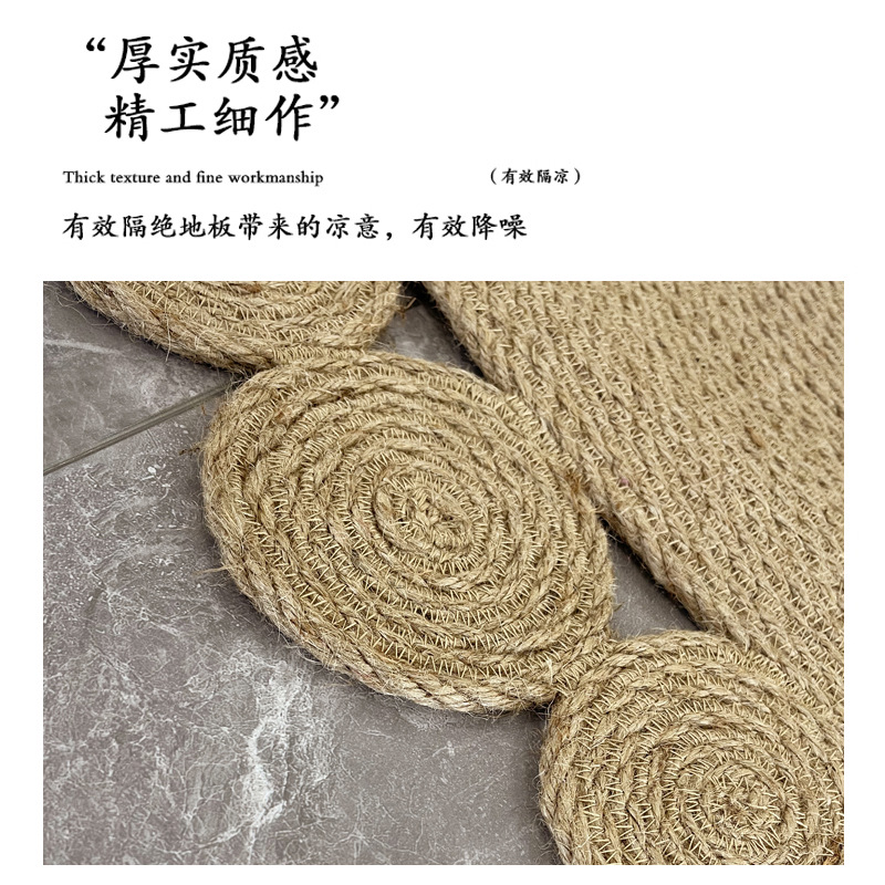 Alfombra trenzada redonda para gatos pegando alfombra de color madera alfombra de cama alfombra de arroz ventana flotante alfombra de paja