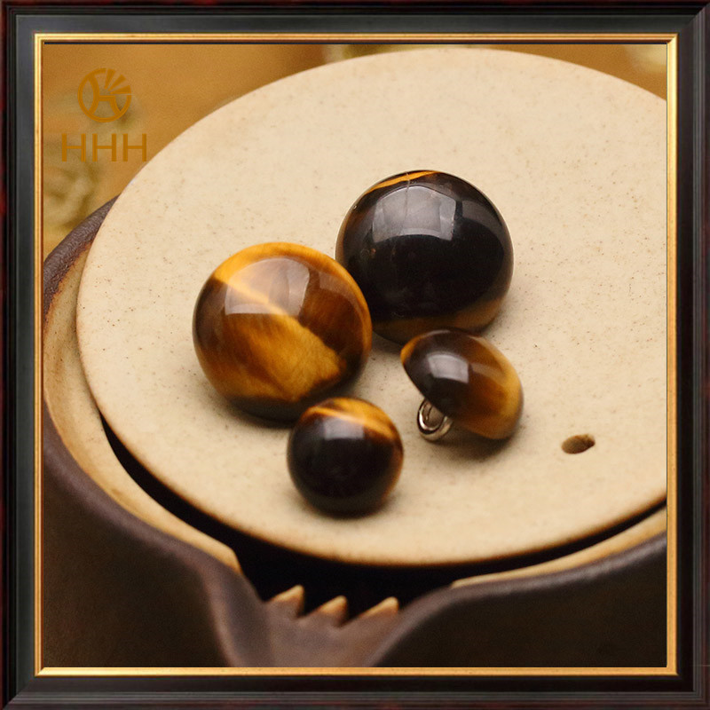 HHH High-end Jade Buttons Natural Gemstone Retro Cheongsam Shirt Buttons Round Tiger Eye Decorative diy Buttons HHH High-end Jade Buttons Natural Gemstone Retro Cheongsam Shirt Buttons Round Tiger Eye Decorative diy Buttons