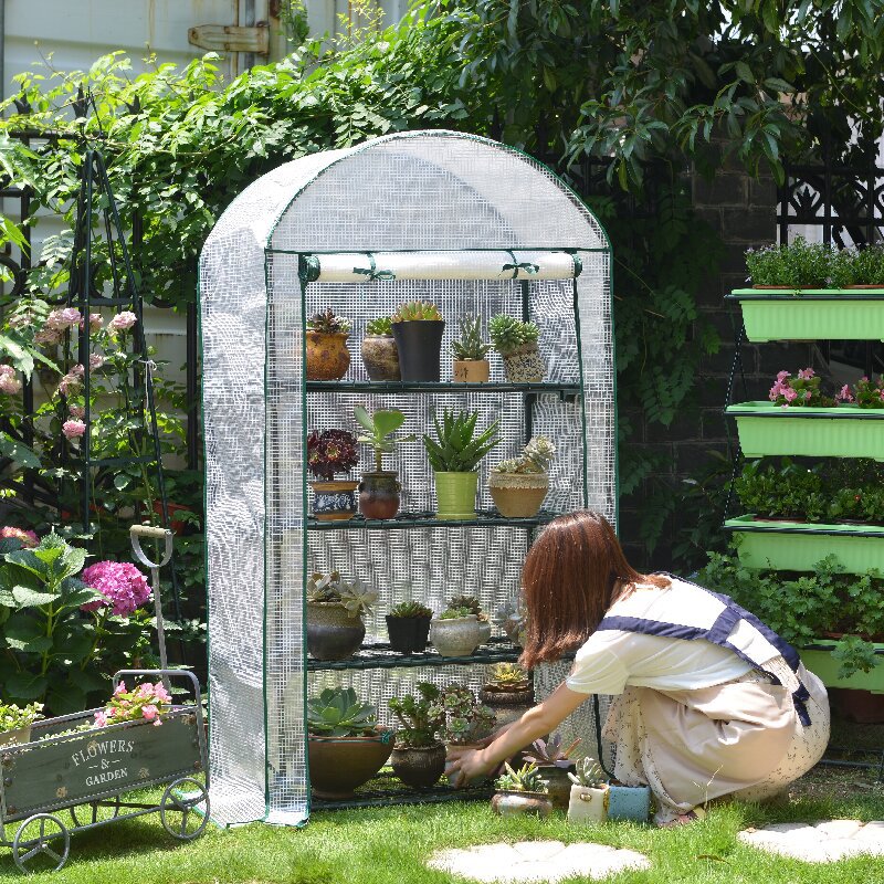 Widened Four-layer Greenhouse Garden Dome Planting Rack, Rainproof Succulent Shelter, Plant Insulation Shed, House,_voghion.com