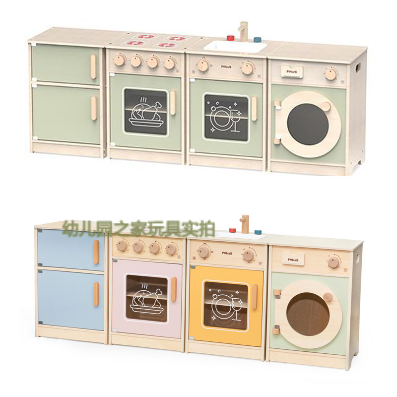 유치원 어린이 인형 집 코너 슈퍼마켓 판매대 판매 캐비닛 시뮬레이션 매장 선반 주방 스토브 장난감