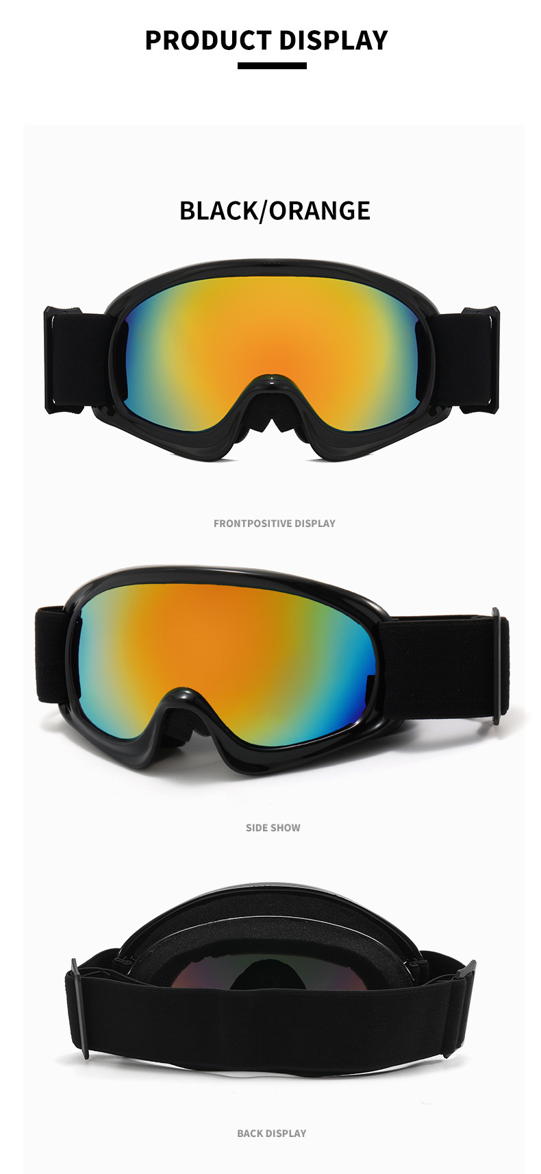 Yeni açık hava spor güneş gözlükleri, rüzgar geçirmez gözlükler, şık ve renkli çocuk kayak gözlükleri_voghion.com