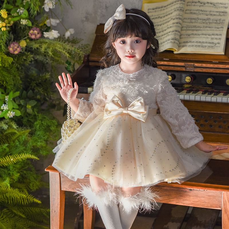 Girls Dress Autumn 2025 New Style Children's Skirt Spring and Autumn Little Girl Birthday Dress Princess Dress